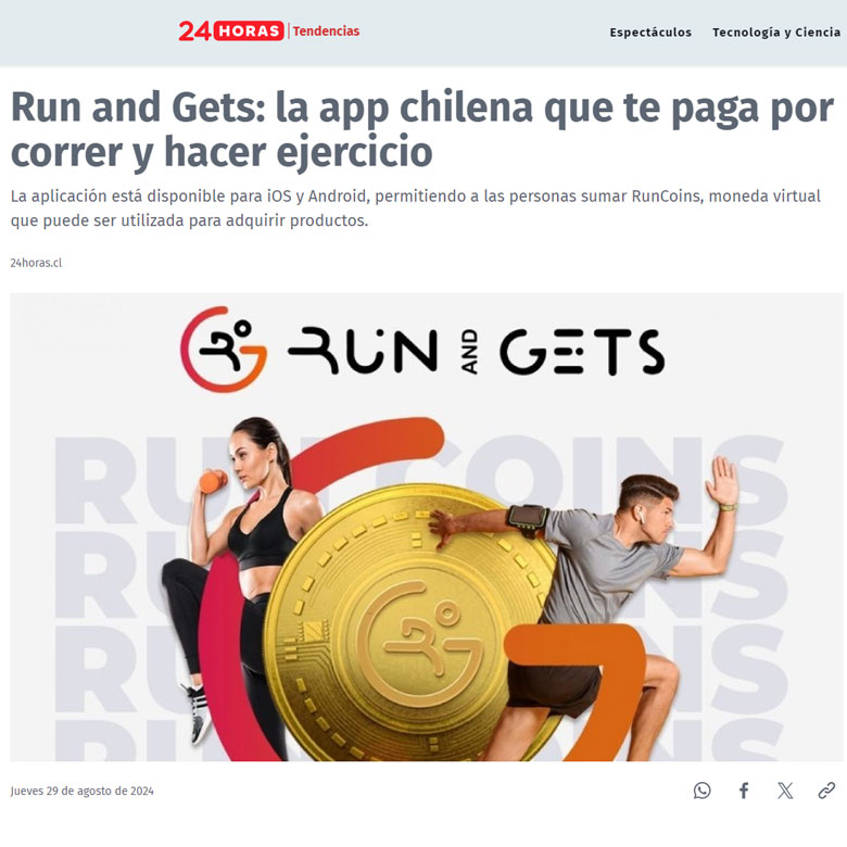 Run and Gets, la app chilena que te paga por correr y hacer ejercicio